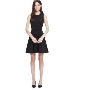 Madewell Minimalist Black Sleeveless Dress Lace Inset Lined Fit and Flare SZ 6
